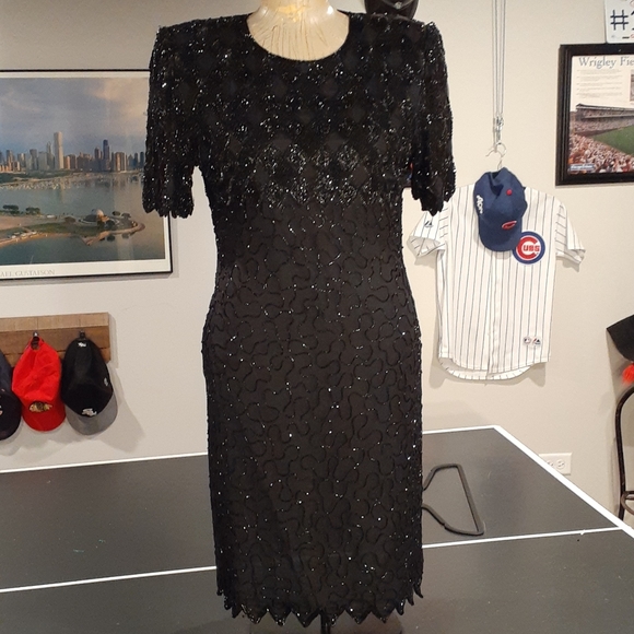 LAWRENCE KAZAR Dresses & Skirts - Lawrence Kazar Black Sequins Formal Dress